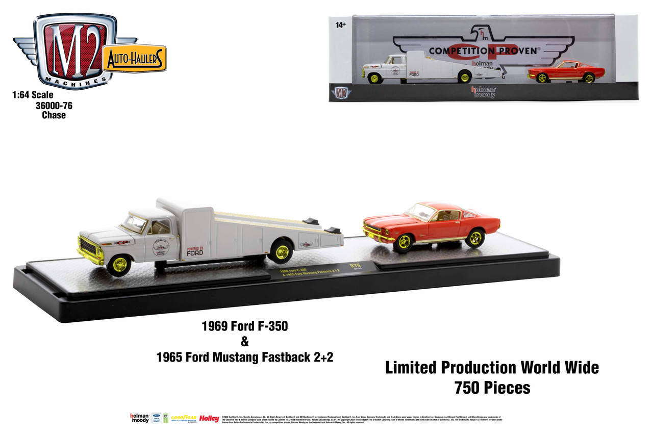 M2 Machines Auto Hauler 76 1969 Ford F-350 1965 Ford Mustang